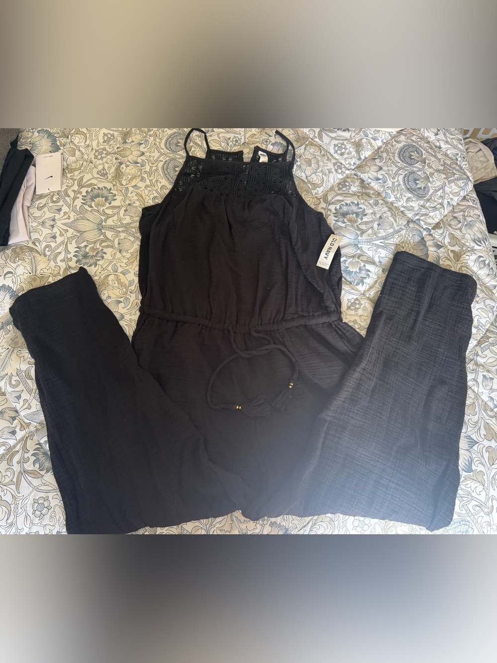 Old Navy Black Crochet Jumpsuit